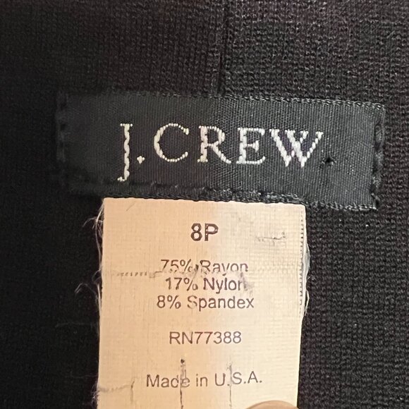 J. Crew Women's Pencil Dress Black Sleeveless Size 8P Rayon Blend V-Neck - Picture 4 of 8